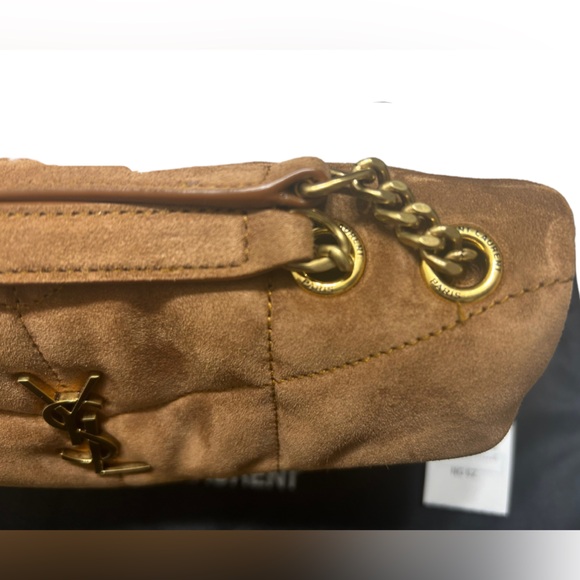 NWT YSL SAINT LAURENT LOULOU PUFFER SUEDE CROSSBODY SHOULDER BAG - Picture 9 of 16